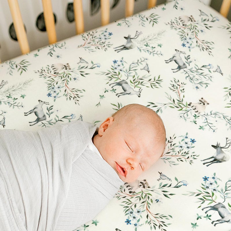 GRSSDER Ultra Soft Jersey Knit Fitted Crib Sheets Set 2 Pack, Breathable Stretchy Material with Deep Pocket, Universal Fit All Standard Crib Mattress Pads Safe and Snug for Boys and Girls - Image 3